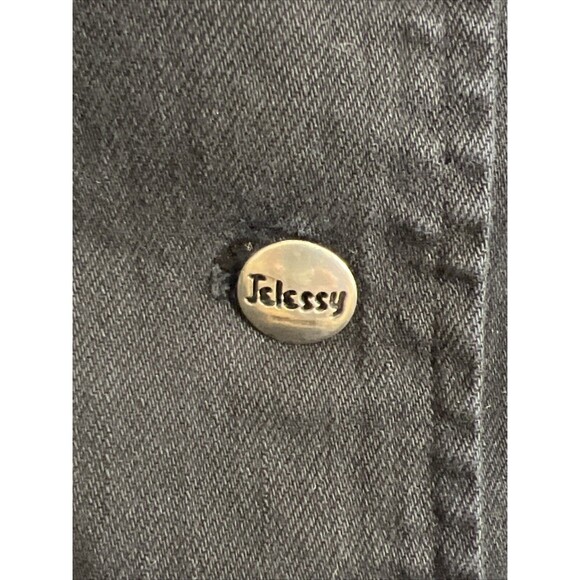 Vtg Blazer Jean Jacket Womens XS Black Denim Double Button Faux Pockets Y2K 90s‎ - Picture 3 of 15